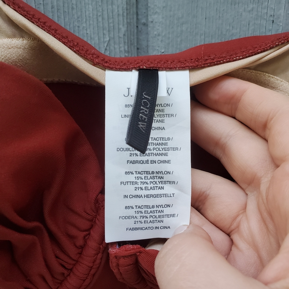 HP🎉 J. Crew Underwire Tankini Swim Top Rust Sz 0 - Picture 6 of 12
